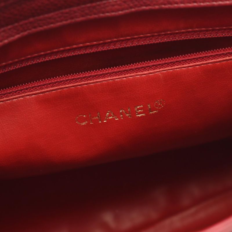 Chanel Shoulder Bag Triple Coco Mark Wine Red Caviar Skin (grained Calf) Triple