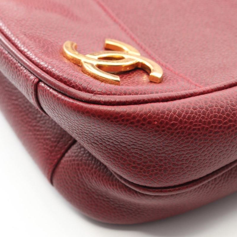 Chanel Shoulder Bag Triple Coco Mark Wine Red Caviar Skin (grained Calf) Triple