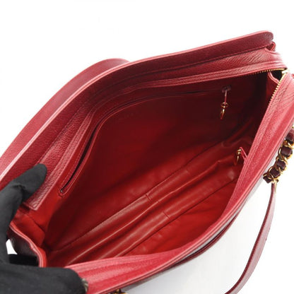 Chanel Shoulder Bag Triple Coco Mark Wine Red Caviar Skin (grained Calf) Triple