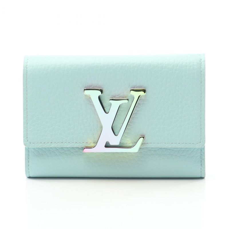 Louis Vuitton Portefeuille Capucines Compact Trifold Wallet In Blue Topaz