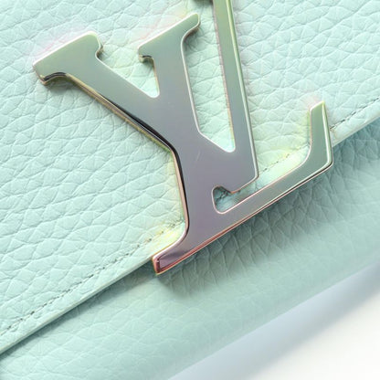 Louis Vuitton Portefeuille Capucines Compact Trifold Wallet In Blue Topaz