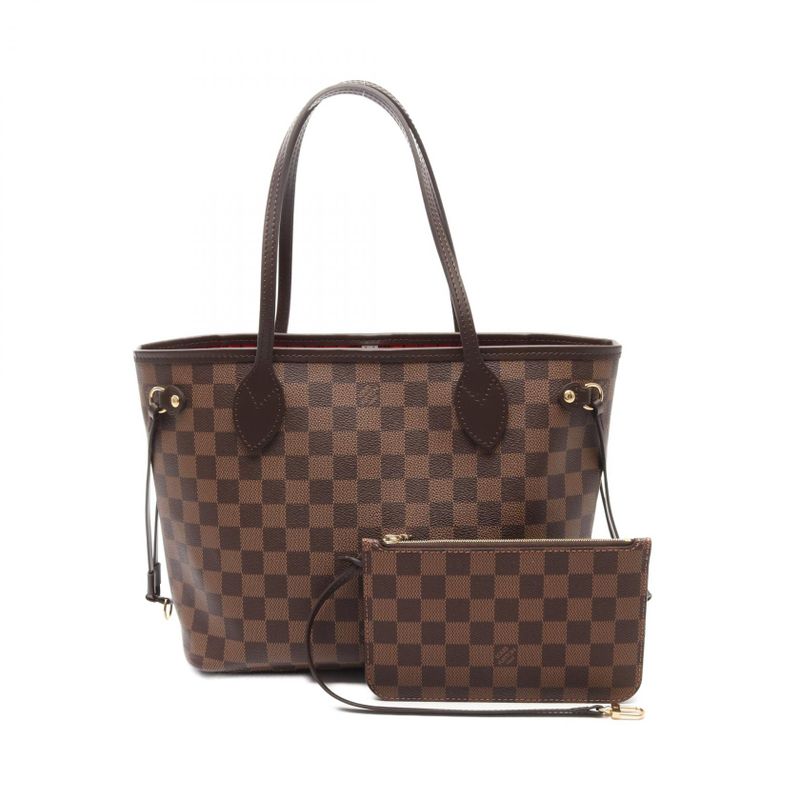 Louis Vuitton Tote Bag Neverfull PM Damier Ebene N40600 PVC Coated Canvas