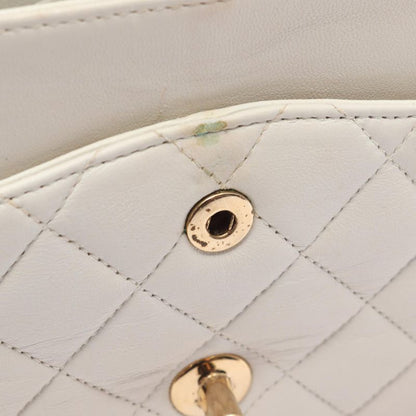 Chanel Shoulder Bag Matelasse Double Flap White Lambskin Matelasse Double Flap