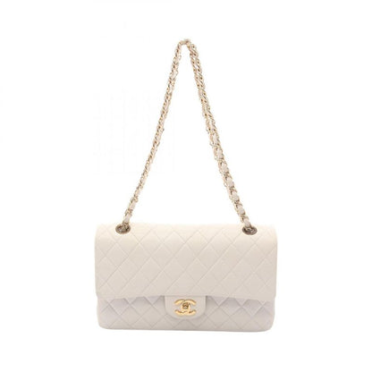 Chanel Shoulder Bag Matelasse Double Flap White Lambskin Matelasse Double Flap