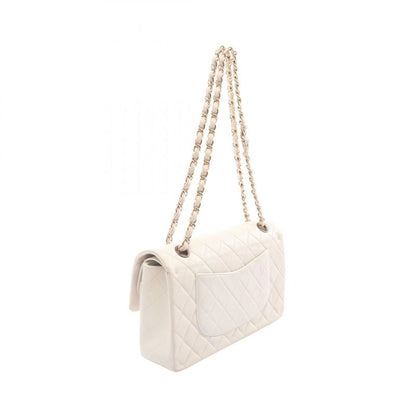Chanel Shoulder Bag Matelasse Double Flap White Lambskin Matelasse Double Flap