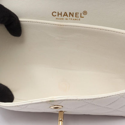 Chanel Shoulder Bag Matelasse Double Flap White Lambskin Matelasse Double Flap