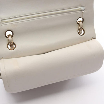 Chanel Shoulder Bag Matelasse Double Flap White Lambskin Matelasse Double Flap