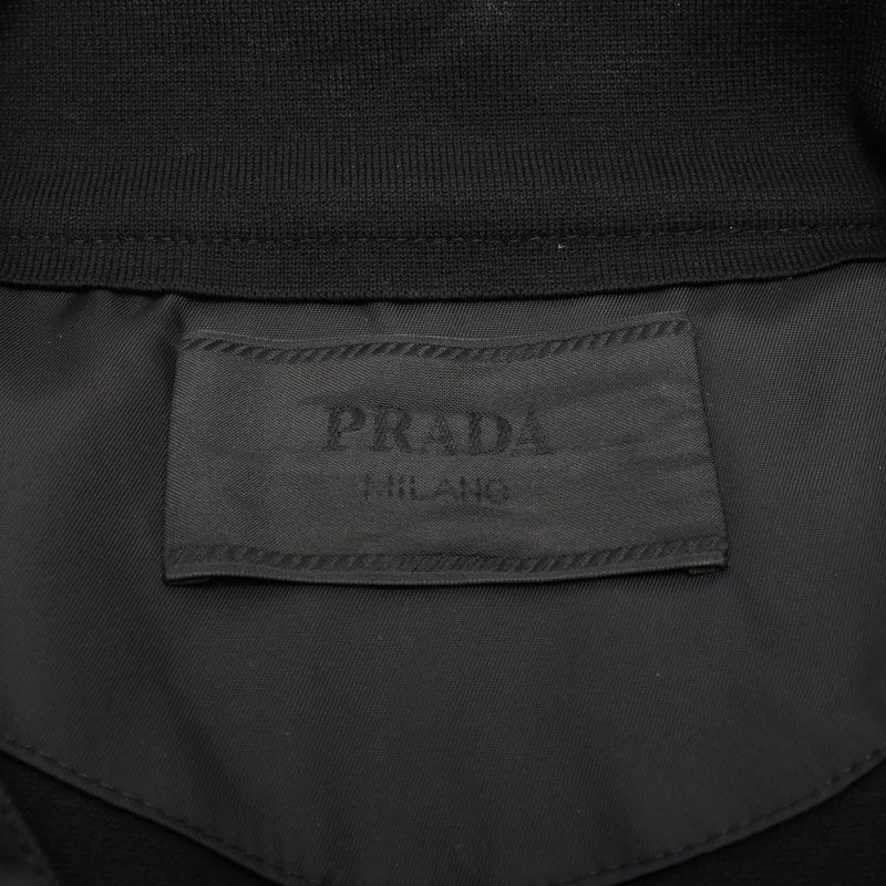 Prada Polo Shirt Pique Re-nylon Mock Turtleneck Ujn917 Cotton Top Men Used A