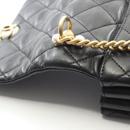 Chanel Shoulder Bag Mini Matelasse Black Leather Mini Matelasse Chain Shoulder
