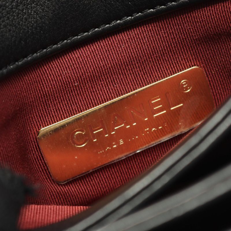 Chanel Shoulder Bag Mini Matelasse Black Leather Mini Matelasse Chain Shoulder