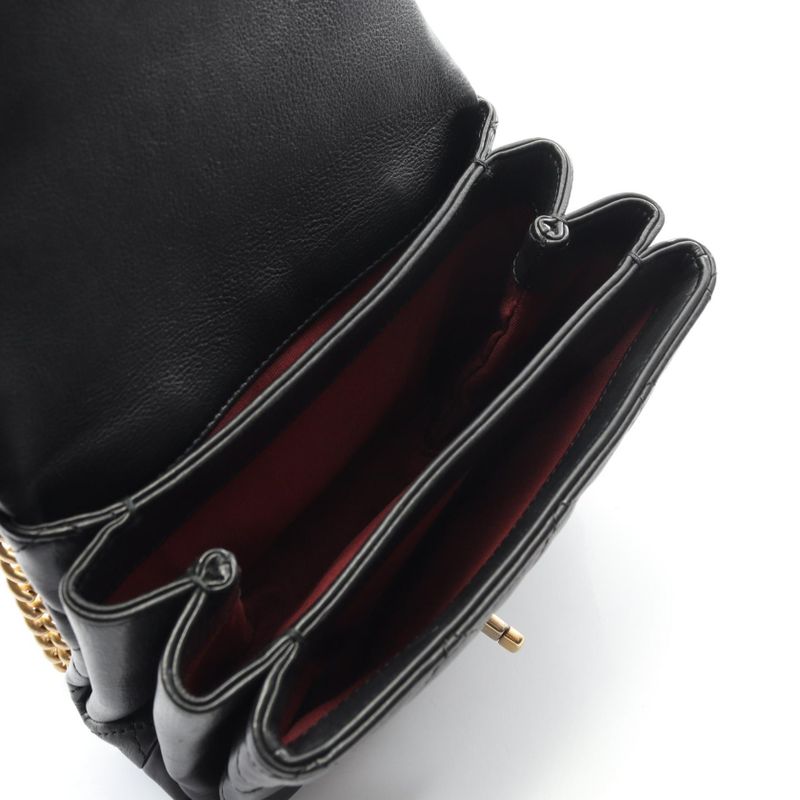 Chanel Shoulder Bag Mini Matelasse Black Leather Mini Matelasse Chain Shoulder