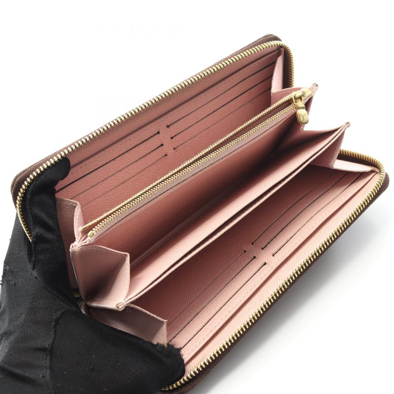 Louis Vuitton Round Long Wallet Zippy Wallet Monogram Rose Ballerine M41894