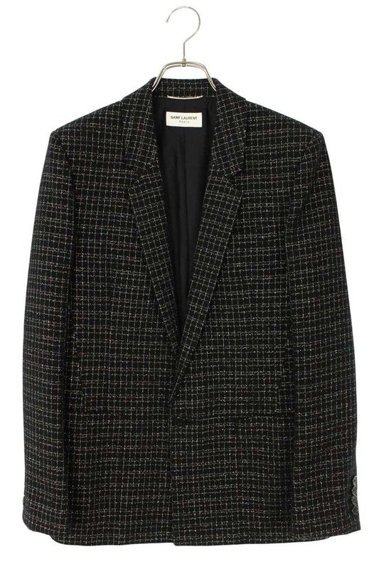 Saint Laurent Paris 644409 Y1c81 Tweed Tailored Jacket Men's 44