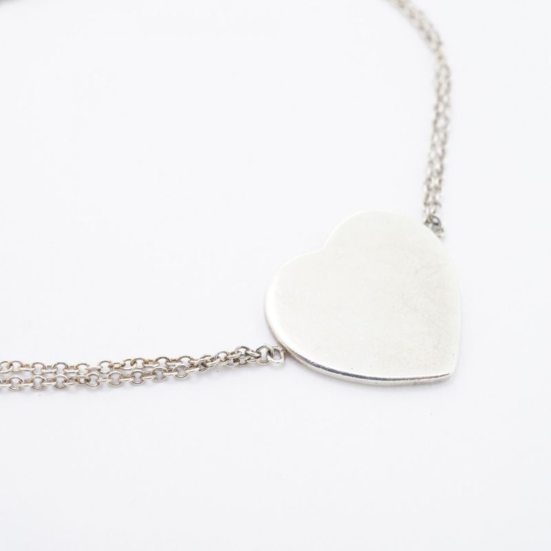 Tiffany & Co Bracelet Return To Heart/double Chain Silver 925 Ladies