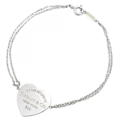 Tiffany & Co Bracelet Return To Heart/double Chain Silver 925 Ladies