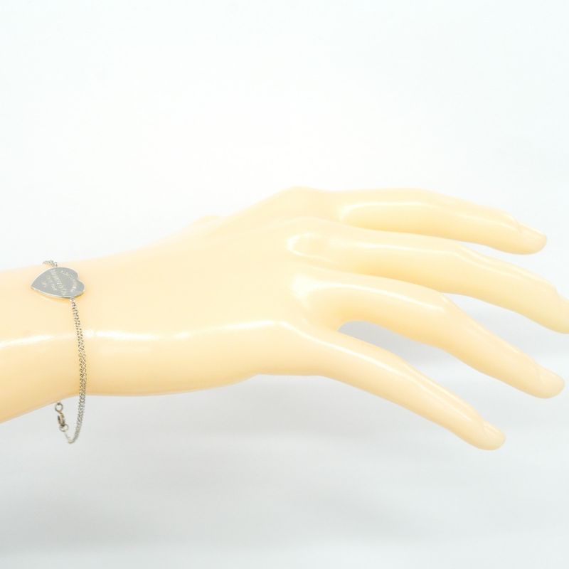 Tiffany & Co Bracelet Return To Heart/double Chain Silver 925 Ladies