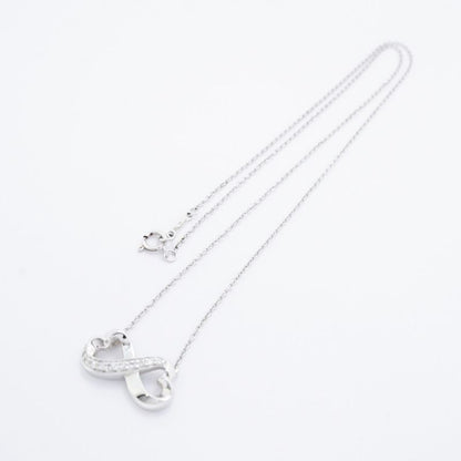 Tiffany & Co Necklace Double Rubbing Heart 18K White Gold White Gold Diamond