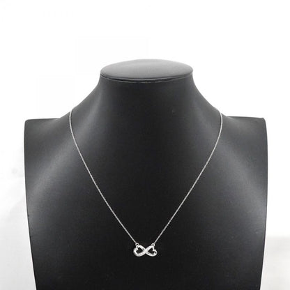 Tiffany & Co Necklace Double Rubbing Heart 18K White Gold White Gold Diamond