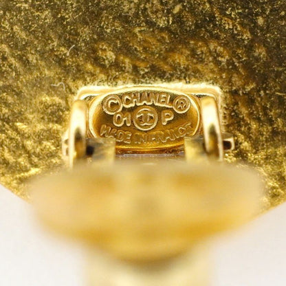 Chanel Earrings Coco Round Shape Circle GP Plated Gold Black Cles Deuce