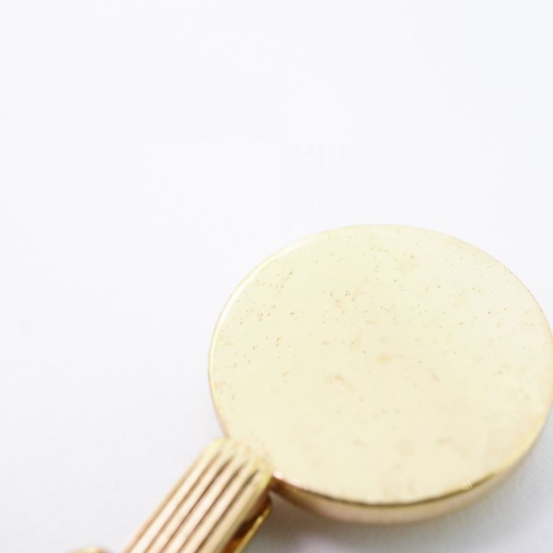 Christian Dior Necklace CD Logo Round Shape Circle GP Plated Rhinestone Gold