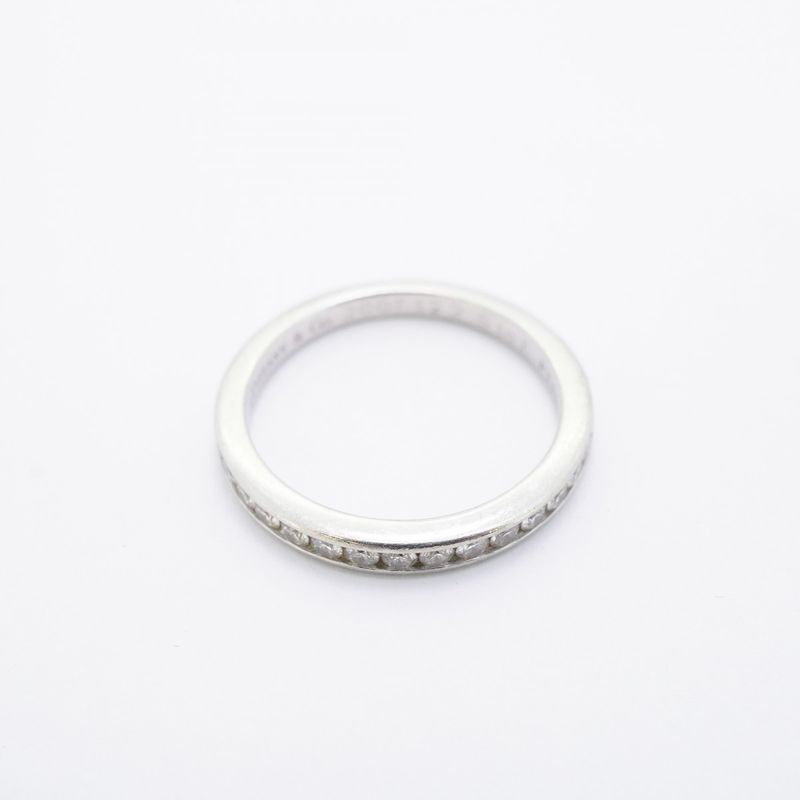 Tiffany & Co Ring Channel-set Half Eternity Pt950 Platinum Diamond #9 Ladies