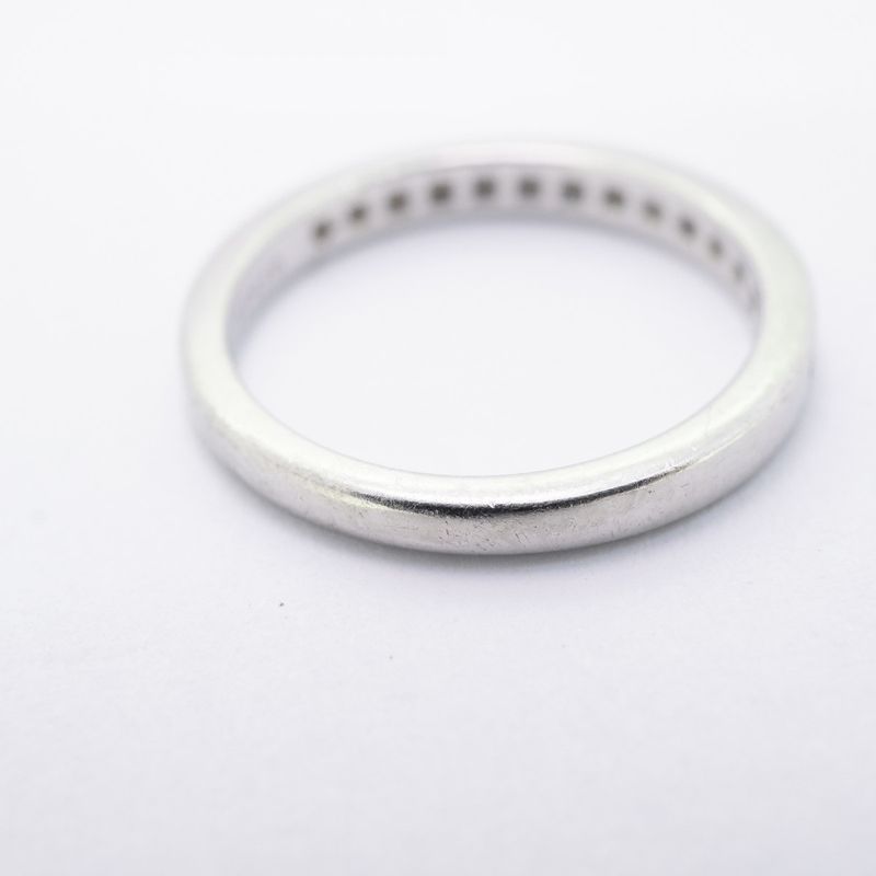Tiffany & Co Ring Channel-set Half Eternity Pt950 Platinum Diamond #9 Ladies