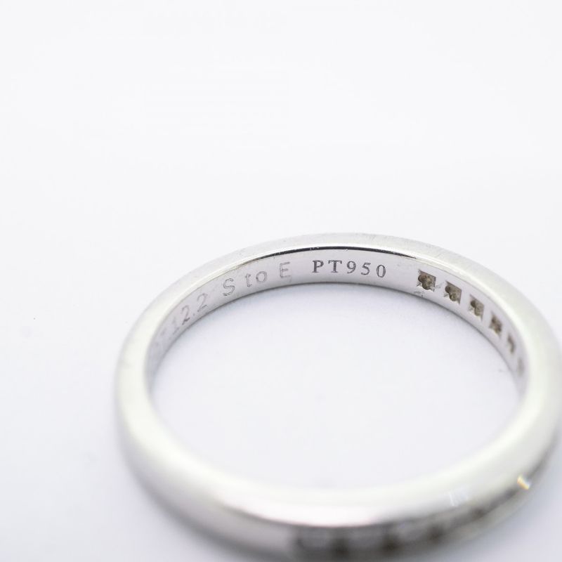 Tiffany & Co Ring Channel-set Half Eternity Pt950 Platinum Diamond #9 Ladies