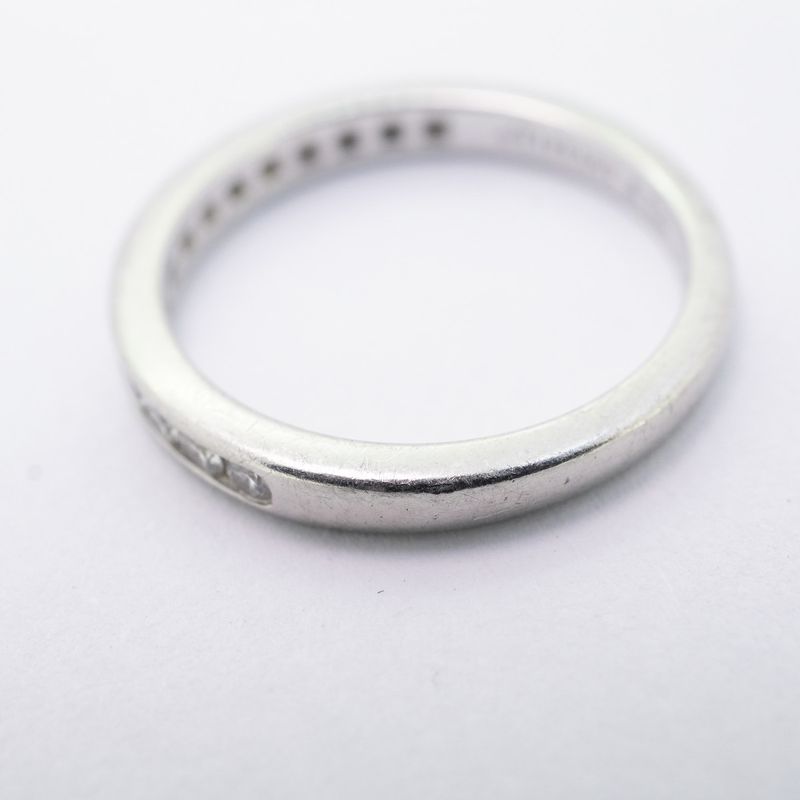 Tiffany & Co Ring Channel-set Half Eternity Pt950 Platinum Diamond #9 Ladies