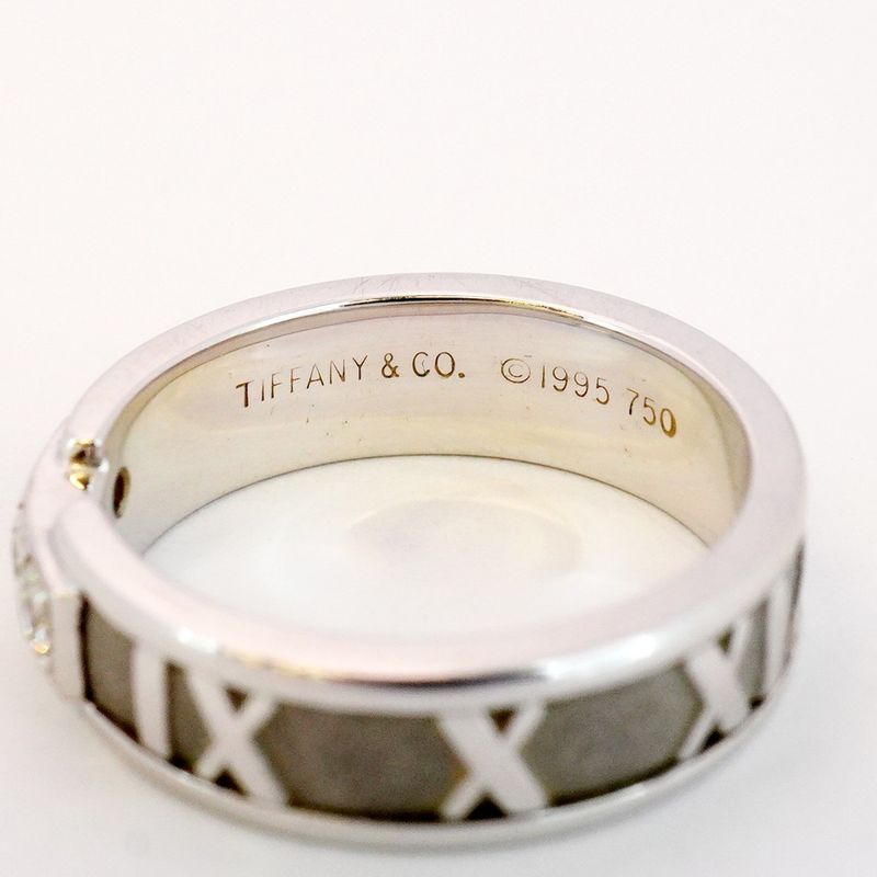 Tiffany & Co Ring Atlas 3PD 18K White Gold White Gold Diamond #10 Ladies