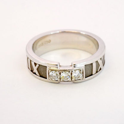 Tiffany & Co Ring Atlas 3PD 18K White Gold White Gold Diamond #10 Ladies