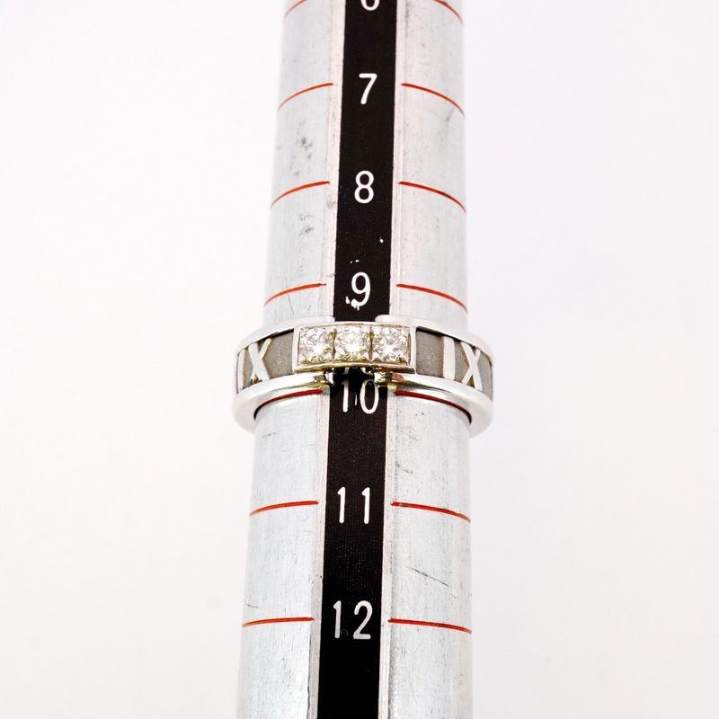 Tiffany & Co Ring Atlas 3PD 18K White Gold White Gold Diamond #10 Ladies