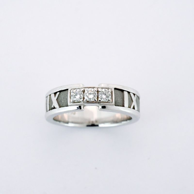 Tiffany & Co Ring Atlas 3PD 18K White Gold White Gold Diamond #10 Ladies