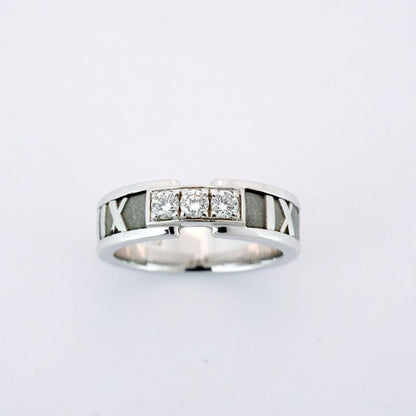 Tiffany & Co Ring Atlas 3PD 18K White Gold White Gold Diamond #10 Ladies