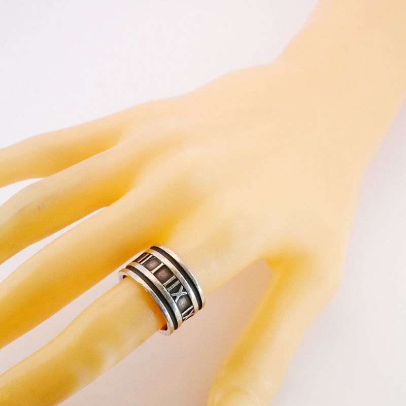 Tiffany & Co Ring Atlas Wide Silver 925 Size 14 Ladies