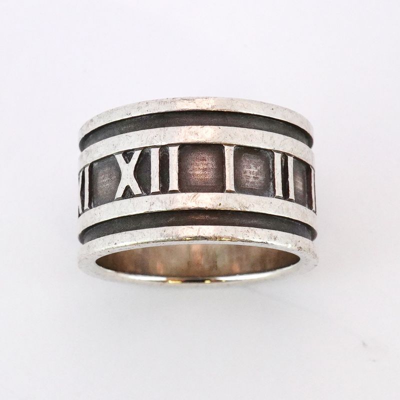 Tiffany & Co Ring Atlas Wide Silver 925 Size 14 Ladies
