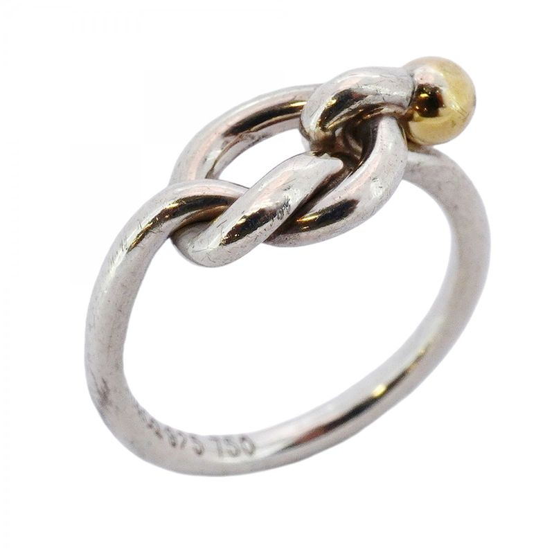 Tiffany & Co Ring Hook And Eye 18K Yellow Gold Yellow Gold Silver 925 Size 11.5