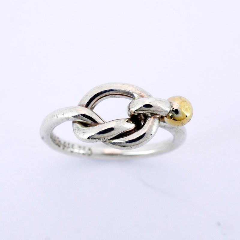 Tiffany & Co Ring Hook And Eye 18K Yellow Gold Yellow Gold Silver 925 Size 11.5