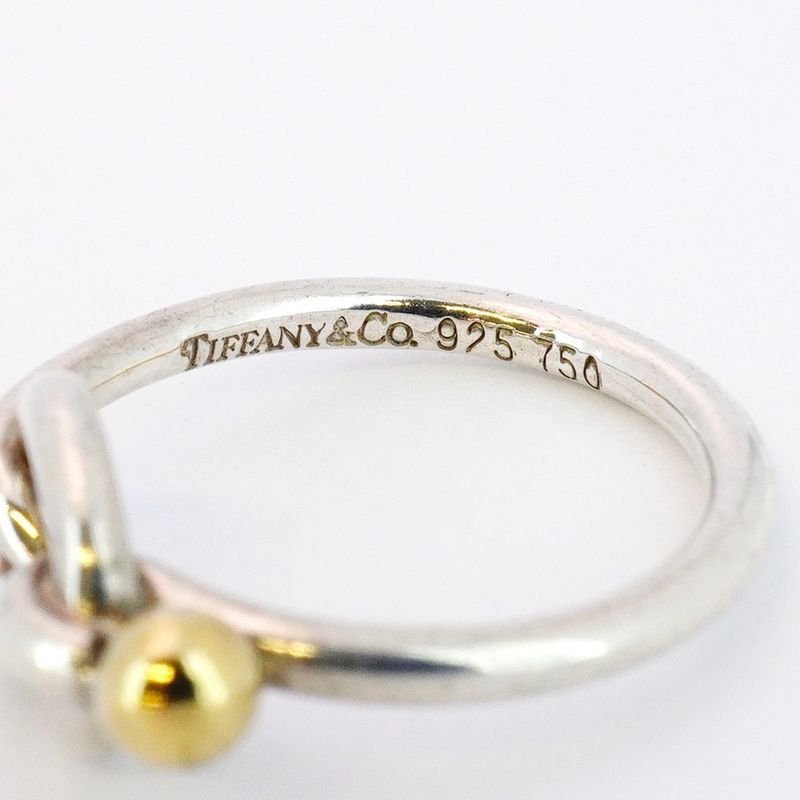 Tiffany & Co Ring Hook And Eye 18K Yellow Gold Yellow Gold Silver 925 Size 11.5