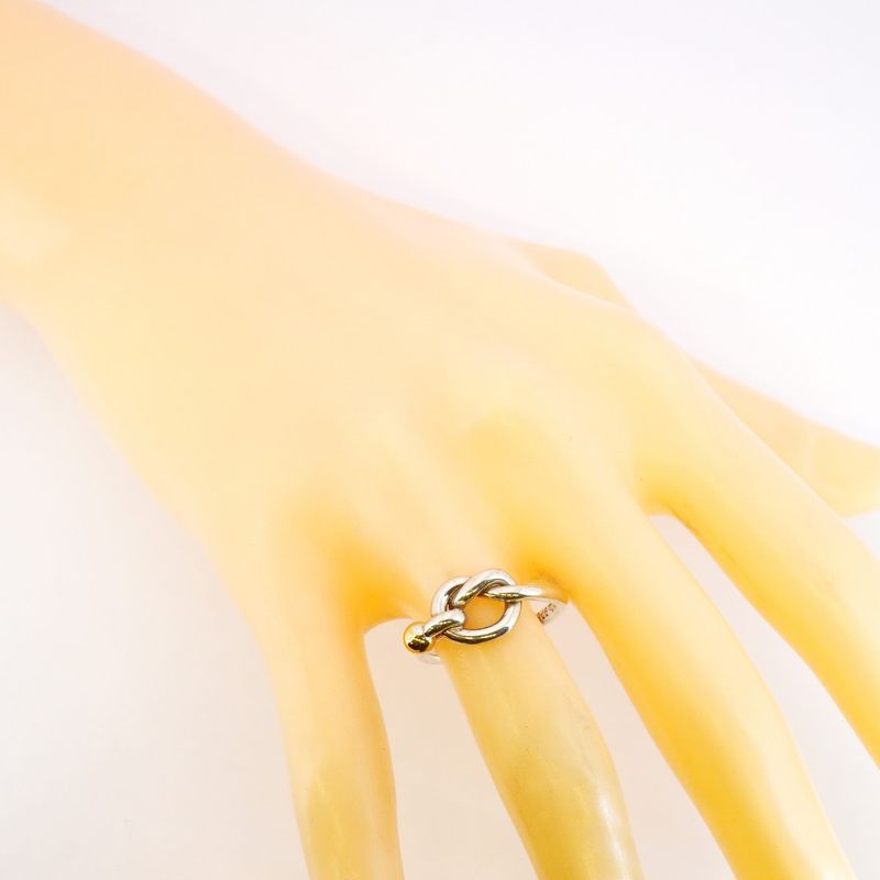 Tiffany & Co Ring Hook And Eye 18K Yellow Gold Yellow Gold Silver 925 Size 11.5