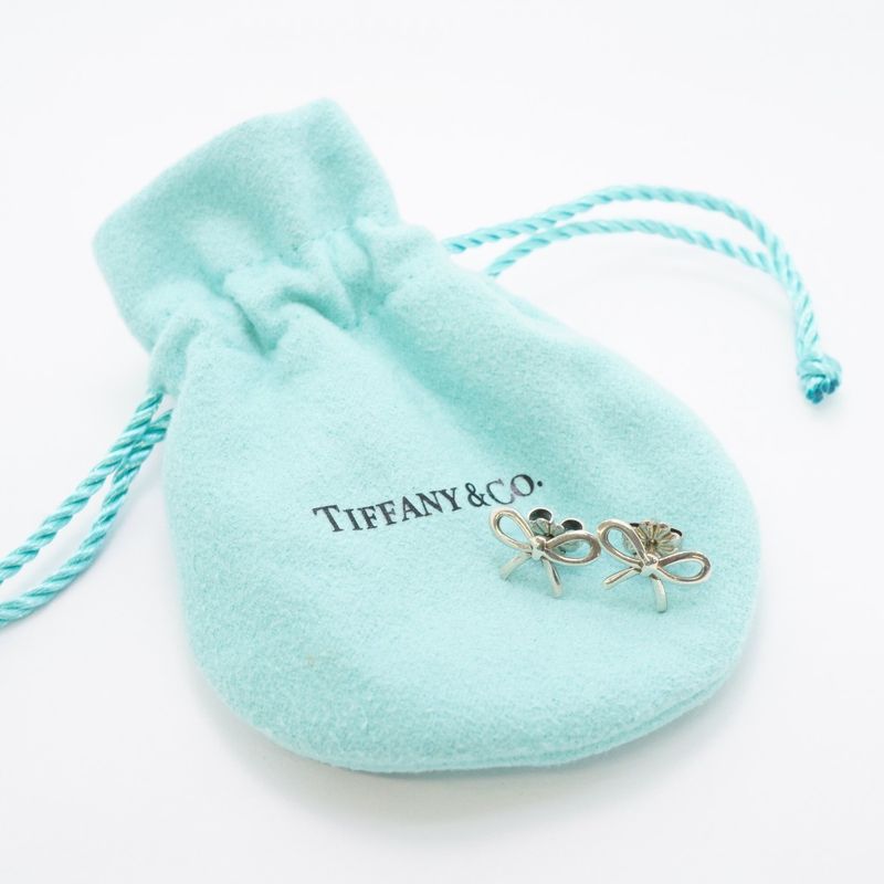 Tiffany & Co Earrings Bow/ribbon 925 Silver Ladies