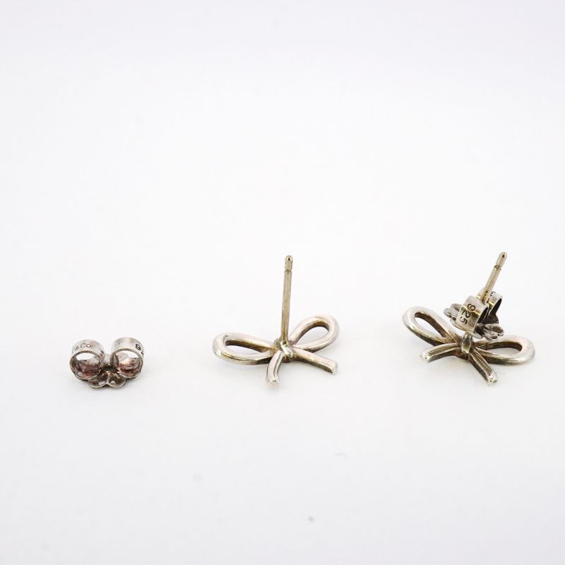 Tiffany & Co Earrings Bow/ribbon 925 Silver Ladies