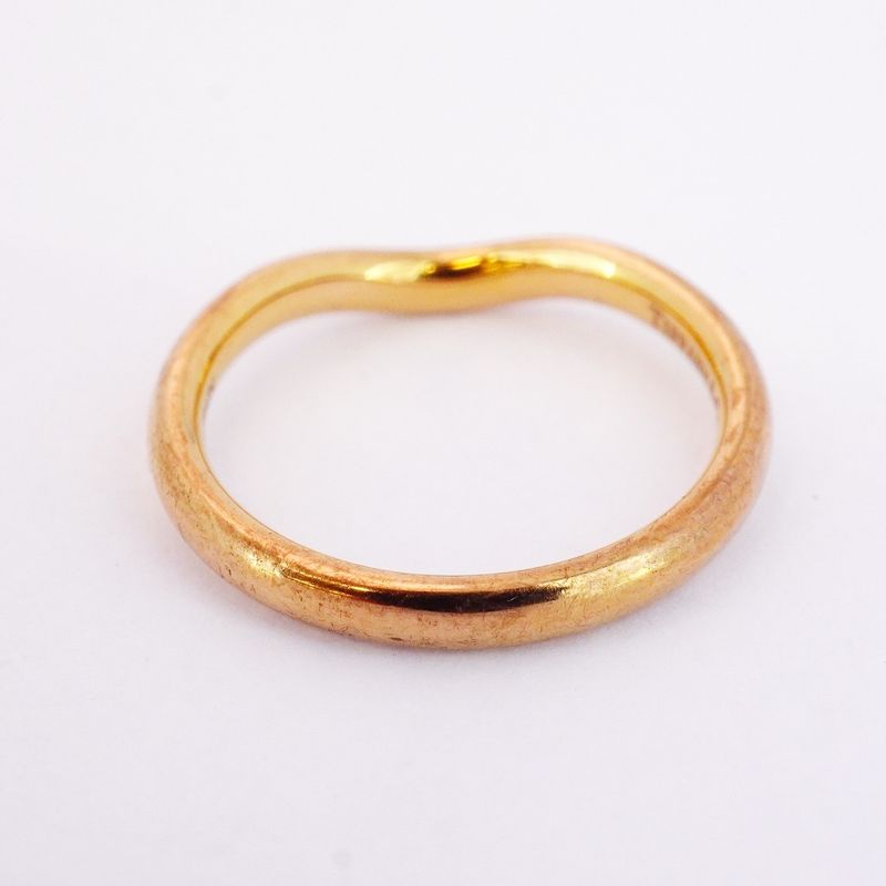 Tiffany & Co Ring Curved Band 1PD 18K Pink Gold Pink Gold Diamond #10 Ladies