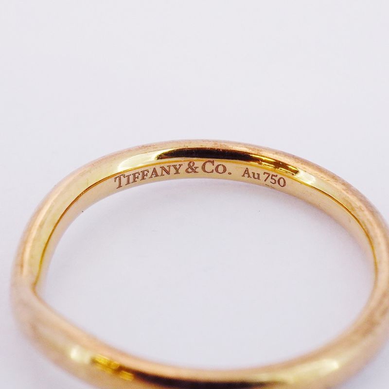 Tiffany & Co Ring Curved Band 1PD 18K Pink Gold Pink Gold Diamond #10 Ladies