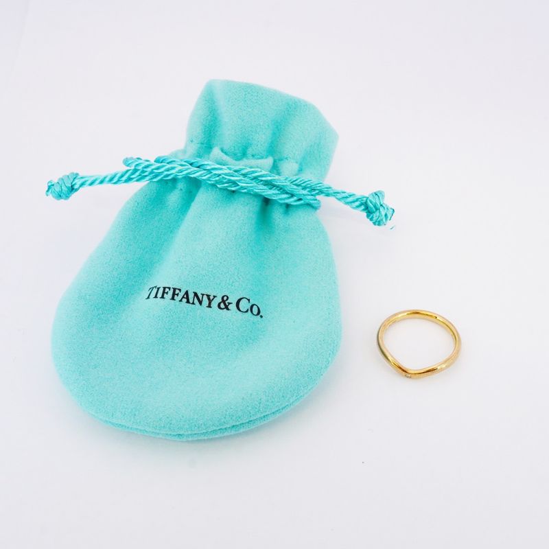 Tiffany & Co Ring Curved Band 1PD 18K Pink Gold Pink Gold Diamond #10 Ladies