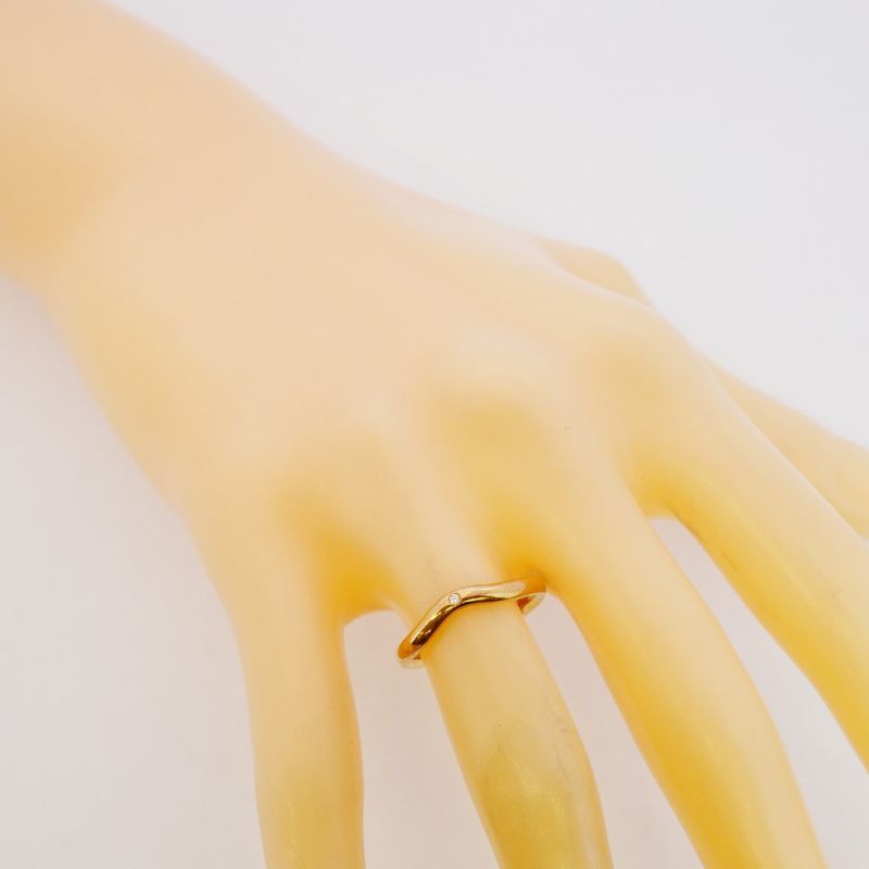 Tiffany & Co Ring Curved Band 1PD 18K Pink Gold Pink Gold Diamond #10 Ladies