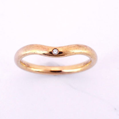Tiffany & Co Ring Curved Band 1PD 18K Pink Gold Pink Gold Diamond #10 Ladies