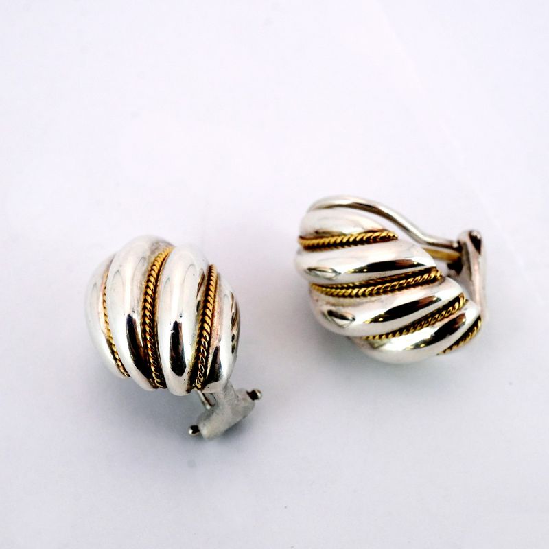 Tiffany & Co Earring Twist/rope 18K Yellow Gold Yellow Gold Silver 925 Ladies