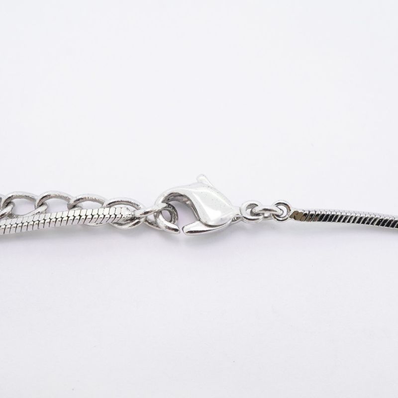 Christian Dior Necklace Trotter Metal Silver White Pin Cles Deuce