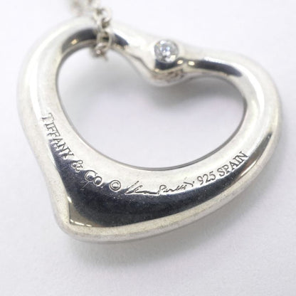 Tiffany & Co Necklace Open Heart 2PD Silver 925 Diamond Ladies