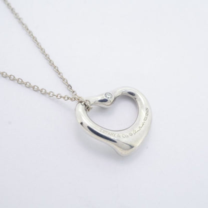 Tiffany & Co Necklace Open Heart 2PD Silver 925 Diamond Ladies